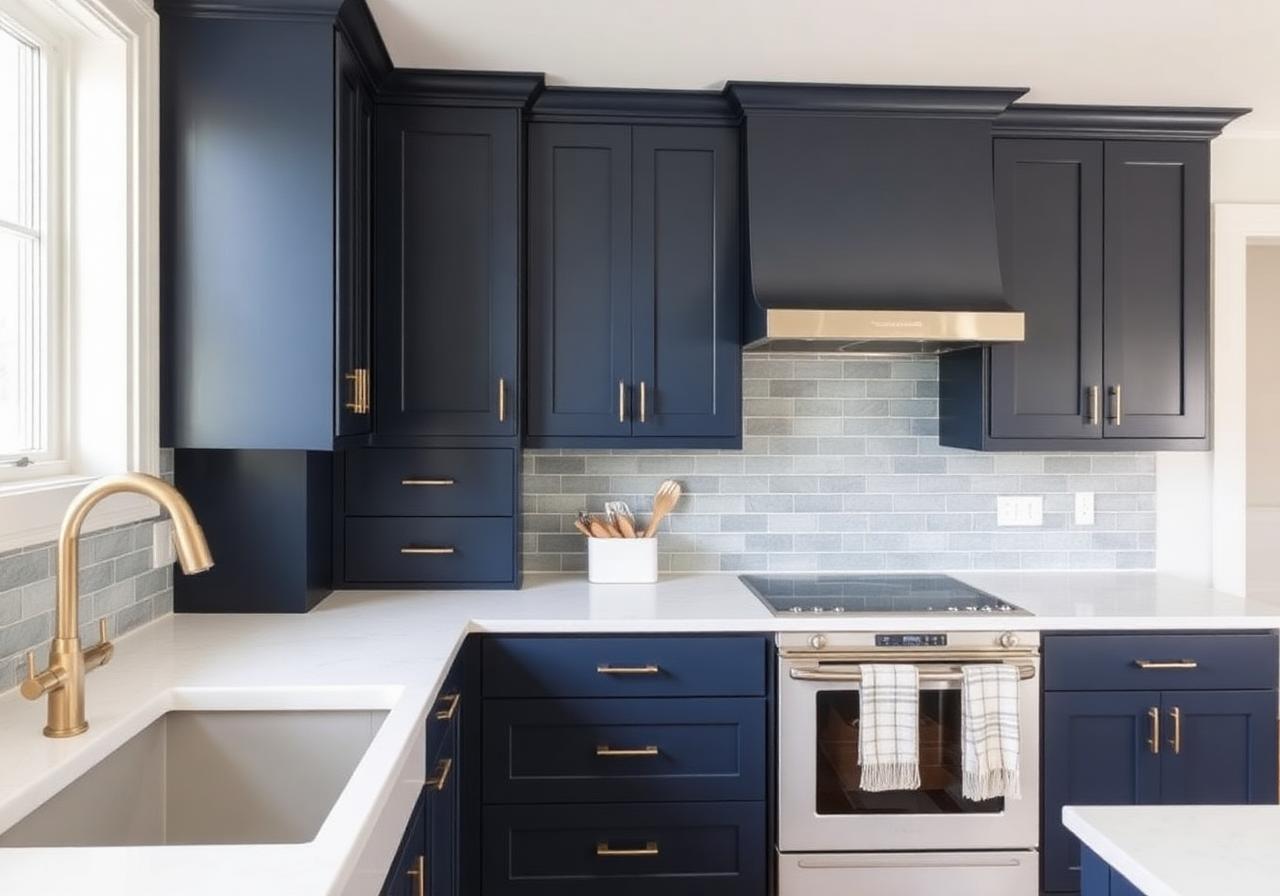 Custom kitchen cabinetry with island